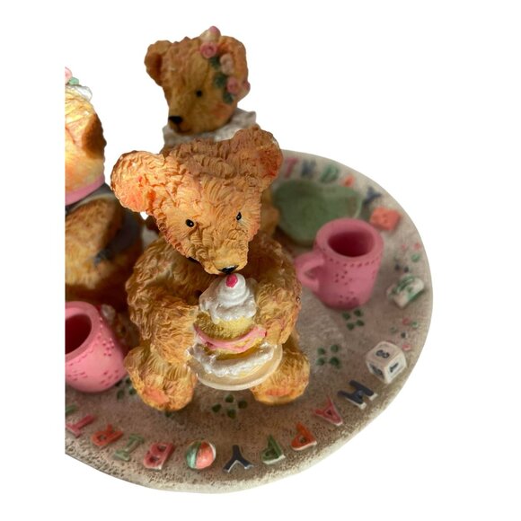 Boyds Bears Friends Birthday Figurine Display With Tea Set - Picture 7 of 10